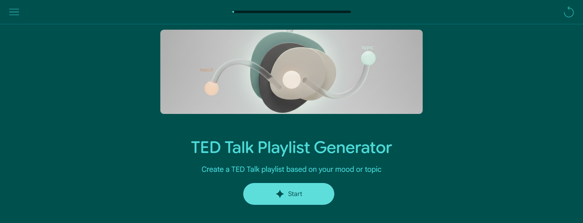 TED Talk Playlist Generator - AI-powered platform built with Google Opal that curates personalized TED Talk playlists based on learning goals and interests